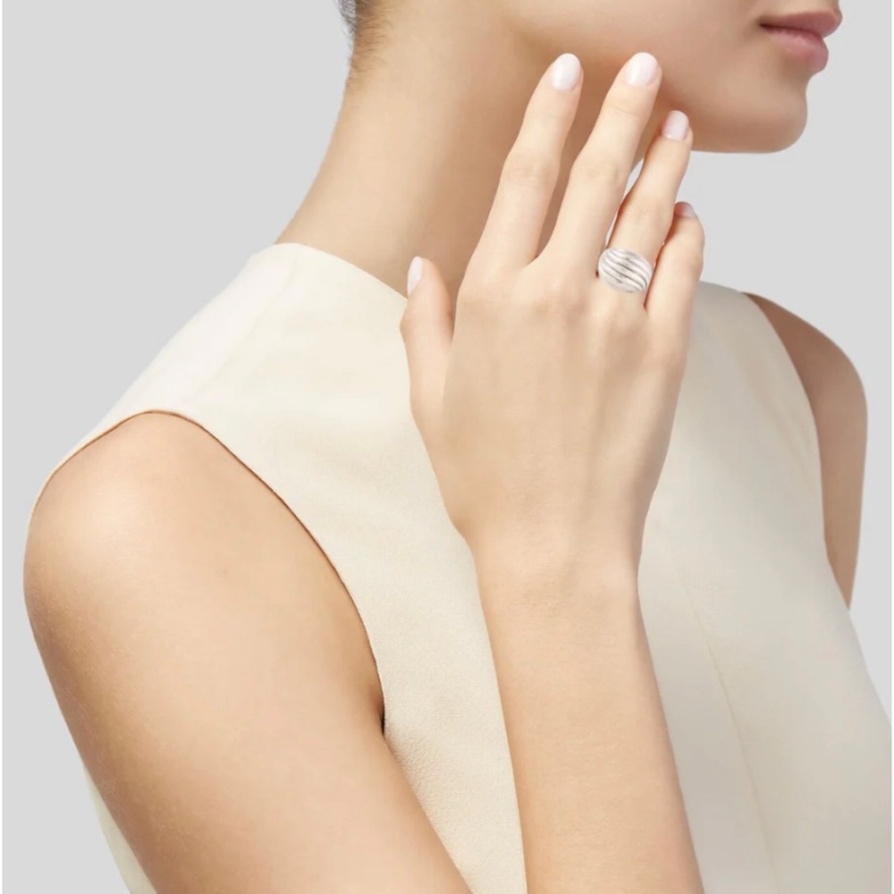 David Yurman Silver Sculpted Dome Ring 7 US